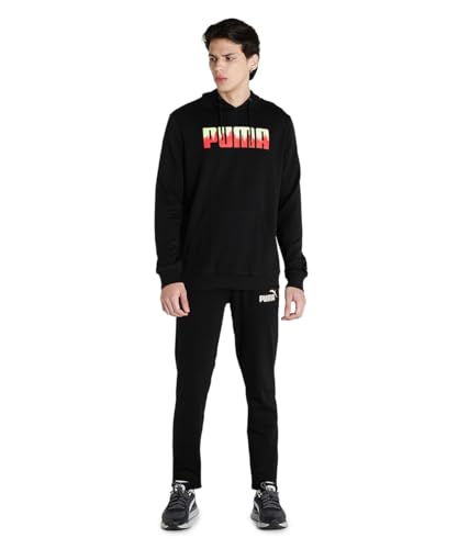 Image of Puma Men's Cotton Hooded Neck Regular Sweatshirt (670293 Black S), Small