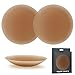 Silikon günstig Kaufen-Brightdeal Nippelpads - 1 Stück Damen Silikon Selbstklebende Nipple Cover, Wiederverwendbar und Waschbar, Nippelabdeckung aus Premium Silikon, Hellbraun Brustwarzen Nippelabdeckung [8,5 cm Ø]