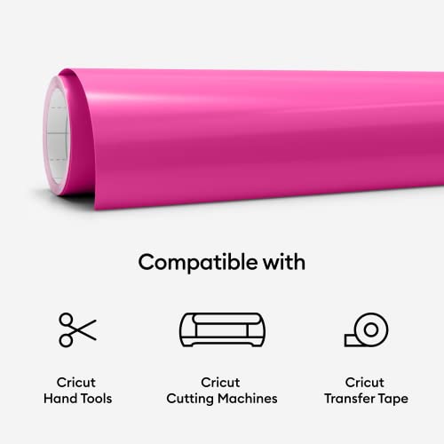 Cricut Vinyl mit wärmeaktivierter Farbveränderung (Permanent) | Magenta <-> Hellrosa | 30,5cm x 61cm (12 x 24) | Selbstklebende Vinylrolle | Für alle Cricut-Schneidemaschinen