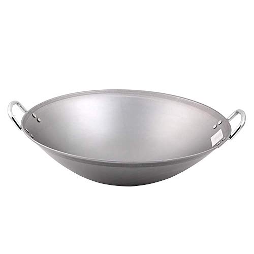Wok de hierro fundido antiadherente 50 cm con mango de acero miniatura 1