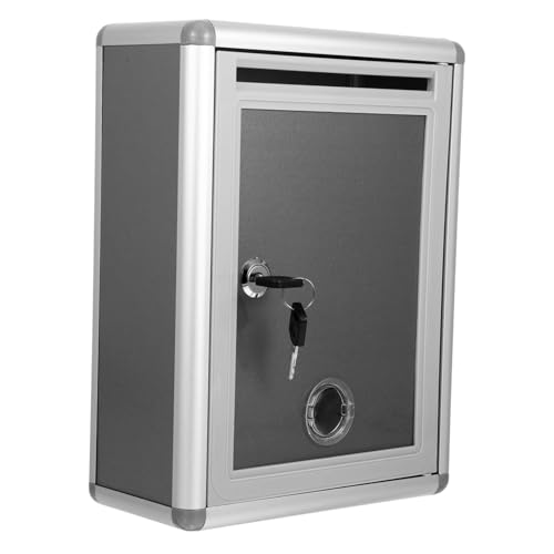 HOMSFOU Buzón de opinión de aleación de aluminio plateado