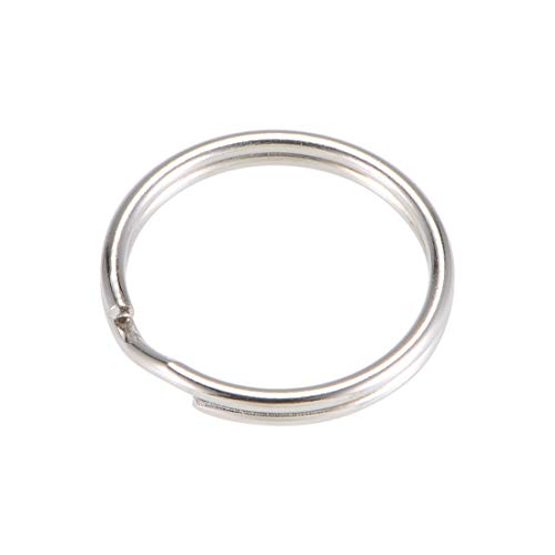 uxcell Split Key Rings 18mm Open Jump Connector for Lanyard Zipper Handbag, Nickel Plated Iron, Pack of 100