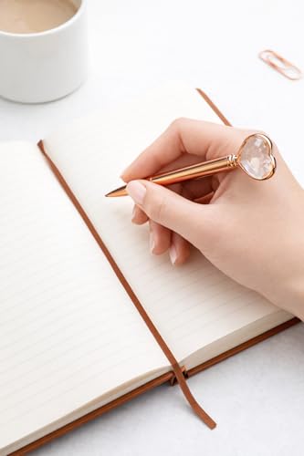 Image of THEBFSSTUDIO Heart Crystal Hair Bun Stick Pen - Rose Gold (2 in 1)