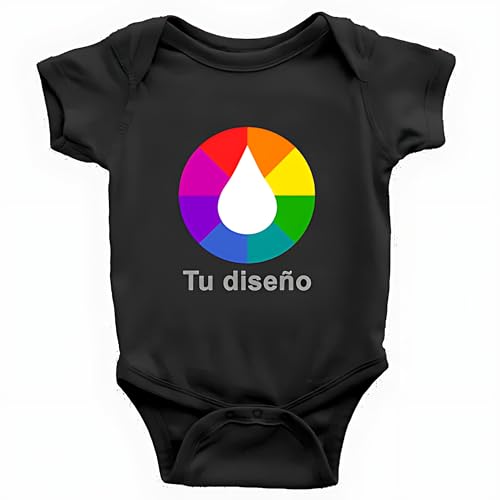 Body Bebe Personalizado / Niño Niña - Body Personalizable con fotos y textos - Bebe Recien Nacido - Ropa Recién Nacido Niños - Bodys Personalizados Para Bebes - Regalo original bebé (Negro, 3 meses)