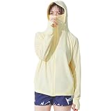[Ko'a] ラッシュガード つば付き UVカット 涼感 ハイネック パーカー 軽量 レディース 水陸両用 水着 ミルキーイエロー Sサイズ