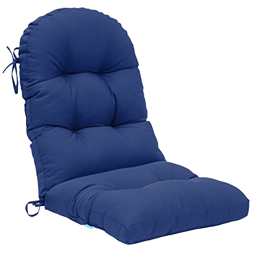 Image of QILLOWAY Outdoor High Back Chair Cushion for Adirondack, All Weather Rocking Chair Cushions Thick Padded Replacement for Patio Furniture,Navy