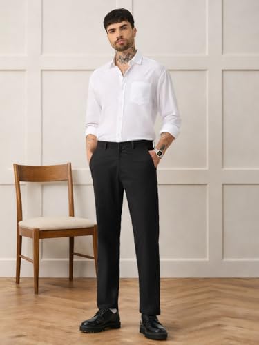 Chino marron en coton infroissable de qualité supérieure