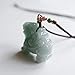 Light Green Natural Jade Pixiu Pendant Handmade 3d Carving Brave Troops