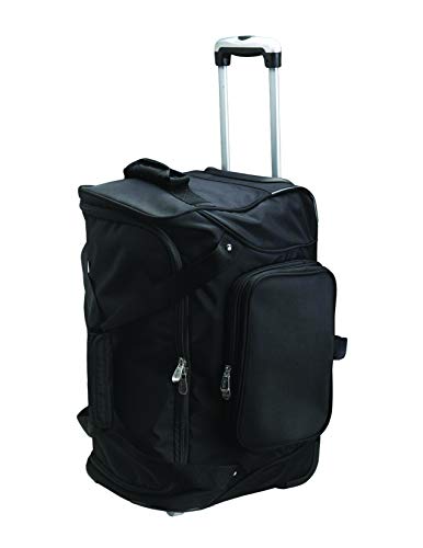 NFL Los Angeles Chargers Wheeled Duffel Bag, 22-inches, BLACK