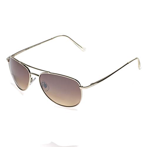NYS Collection Pearl Street Metal Aviators Sunglasses (Silver Metal Frame/Light Smoke Gradient Lens)