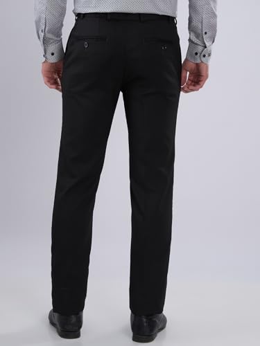Image of Raymond Men Slim Fit Structure Pattern Polyester Blend Flat Front Formal Trouser