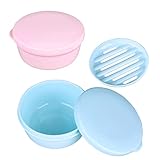 TITATI Plastic Travel Soap Container Portable Soap case for Shampoo Bar Round Soap Holder with Leak-