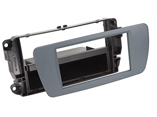 Cache d'autoradio 2-DIN avec vide-poche gris conemara pour Seat Ibiza 6J