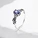Fashion Ring Set, Anillos para Mujer de Oro 14K Blanco Vintage Leaf with Purple Oval Lab Created Sapphire Size 7.5