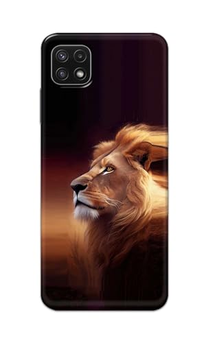 Image of PRINTFIDAA Plastic Printed Hard Back Cover Case For Samsung Galaxy A22 5G | A22S 5G | Samsung F42 5G Back Cover (Danger Lion) -112, Multicolor