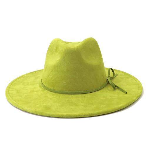 Image of Fedora Hats for Women Man with Big Wide Brim Classic Suede Panama Hat Western Outdoor hat