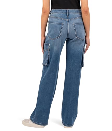 KUT from the Kloth Women's Jodi High-Rise Fab Ab Wide Leg Five Side Flap Pocket in Invigorated3