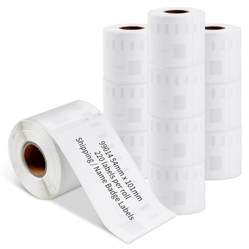 MarkField 12x LW 99014 Etiquetas de envío 54mm x 101mm 220 unidades/rollo Compatible con Dymo LabelWriter 400, 450/Twin/Turbo/Duo/4XL/Wireless, Etiquetas de direcciones autoadhesivas