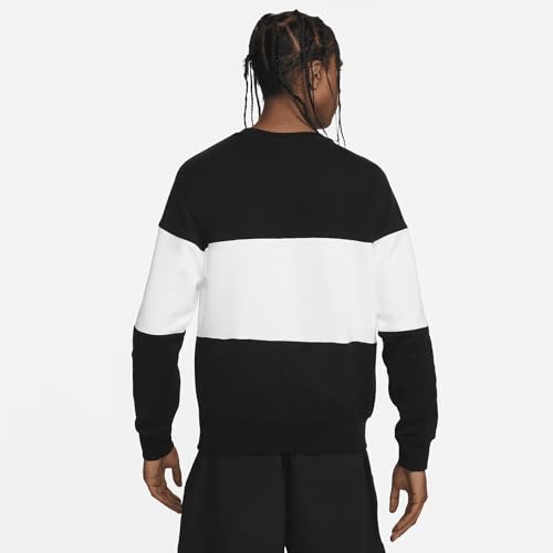 Nike Club Men's French Terry Color-Blocked Crew (FB7848-010, Black/White) Size Small2