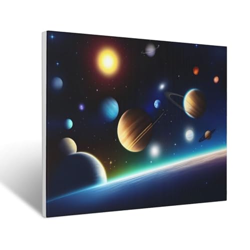 Peinture murale planète céleste décorative 30x40 cm pour salon - 2