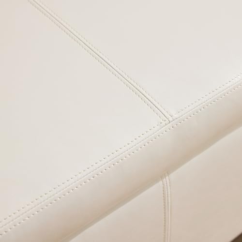 Image of HUIMO Faux Leather Storage Ottoman Bench 50.3 inch Extra Long Upholstered Bedroom Bench with Large Storage Space for The Living Room, Entryway, Bedroom Hold Up to 300lbs (Cream)