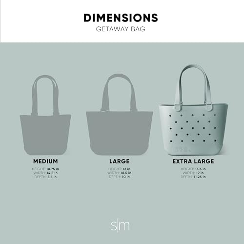 Simple Modern Beach Bag Rubber Tote | Waterproof Extra-Large Tote Bag with Zipper Pocket for Beach, Pool Boat, Groceries, Sports | Getaway Bag Collection | Sea Glass Sage - Image 4