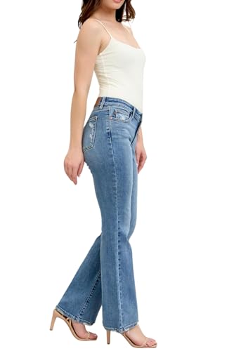 Judy Blue Mid Rise Vintage Wash Bootcut Jeans, Inseam 32"3