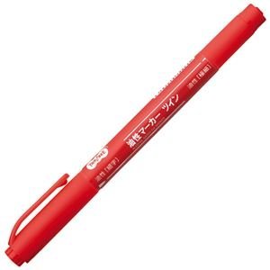 Amazon | （まとめ） TANOSEE キャップ式油性マーカー ツイン 細字+