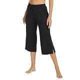 segarra studio Capri Yoga Pants with Pockets for Women Lounge Pajama Drawstring Wide Leg Sweatpants