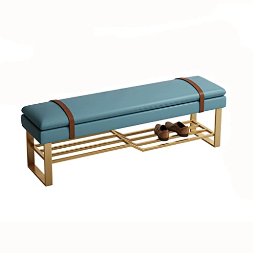 Banc à chaussures en cuir confortable avec meuble de rangement - 2