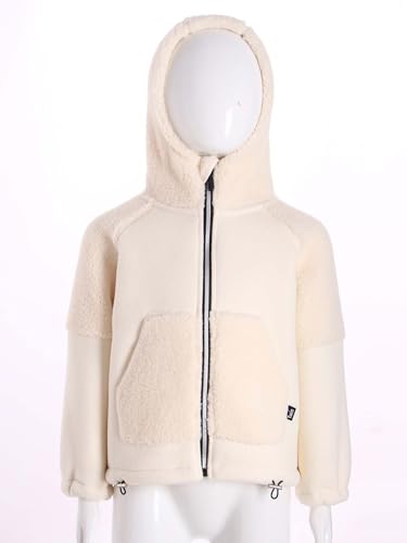 JEATHA Full Zip Fleece Jacket for Boys Girls Long Sleeve Sherpa Hoodie Fuzzy Teddy Hooded with Pocket3