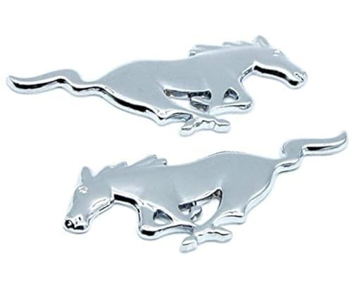 Image of VRT 3D Chrome Emblem Automotive Car, Bike Badges Logo Self Adhesive Sticker (2 Horse, Silver)