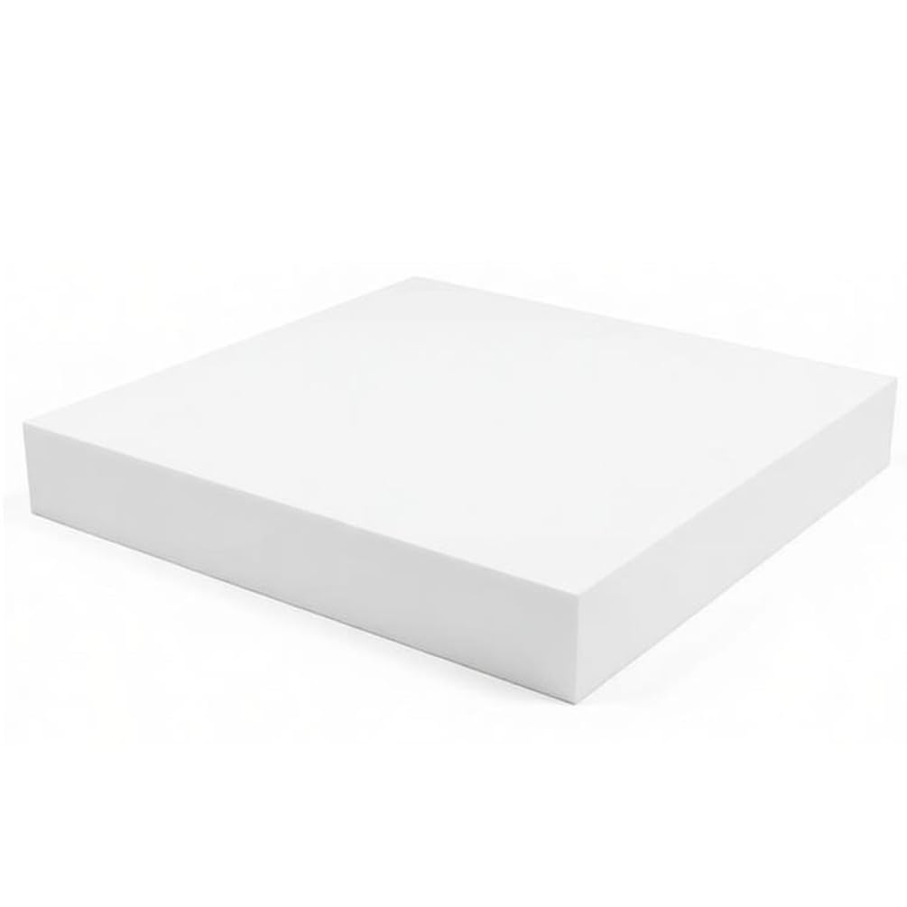 Blocco di Teflon Bianco, Lastra Quadrata in PTFE 100×100 Mm, Spessore 35–50 Mm Adatta per Applicazioni in Officine di Lavorazione Meccanica,100×100×50mm