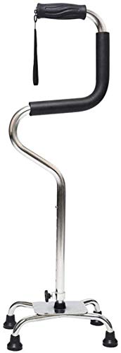 Rfeng Aluminium Alloy Walking Stick The Elderly Four-Legged Multifunctional Walking Stick Medical Walker Telescopic One-Handed Cane Non-Slip Canes (Color : Blue) (Color : Silver)