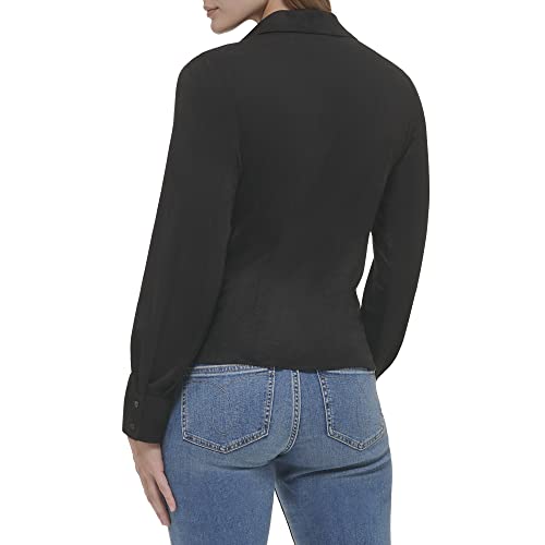 Image of Calvin Klein Women's Collar Soft Sinched Micro Suede