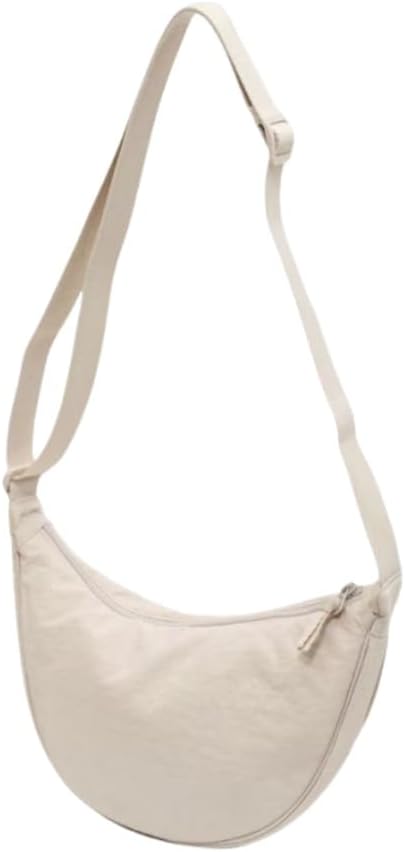 crescent shaped crossbody bag, lightweight work travel shoulder bag, casual sling bag