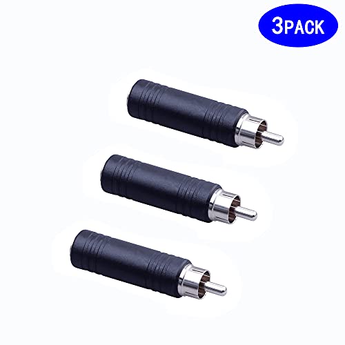 Adaptador 6.35mm a RCA Plug macho a jack mono hembra 3 unidades miniatura 2