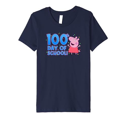 T-shirt Peppa Pig 100th Day of School premium enfant en textile supérieur