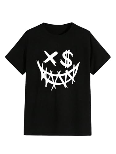 WDIRARA Boy's Graphic Cartoon Print Tee Shirts Crew Neck Short Sleeve T-Shirt Tops