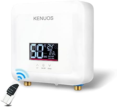KENUOS 7500W 220V/240V Electric Tankless, Constant Temperature Instant Hot Water Heater with Remote Control Digital Display On Demand Hot Water Heater for Home Kitchen Indoor