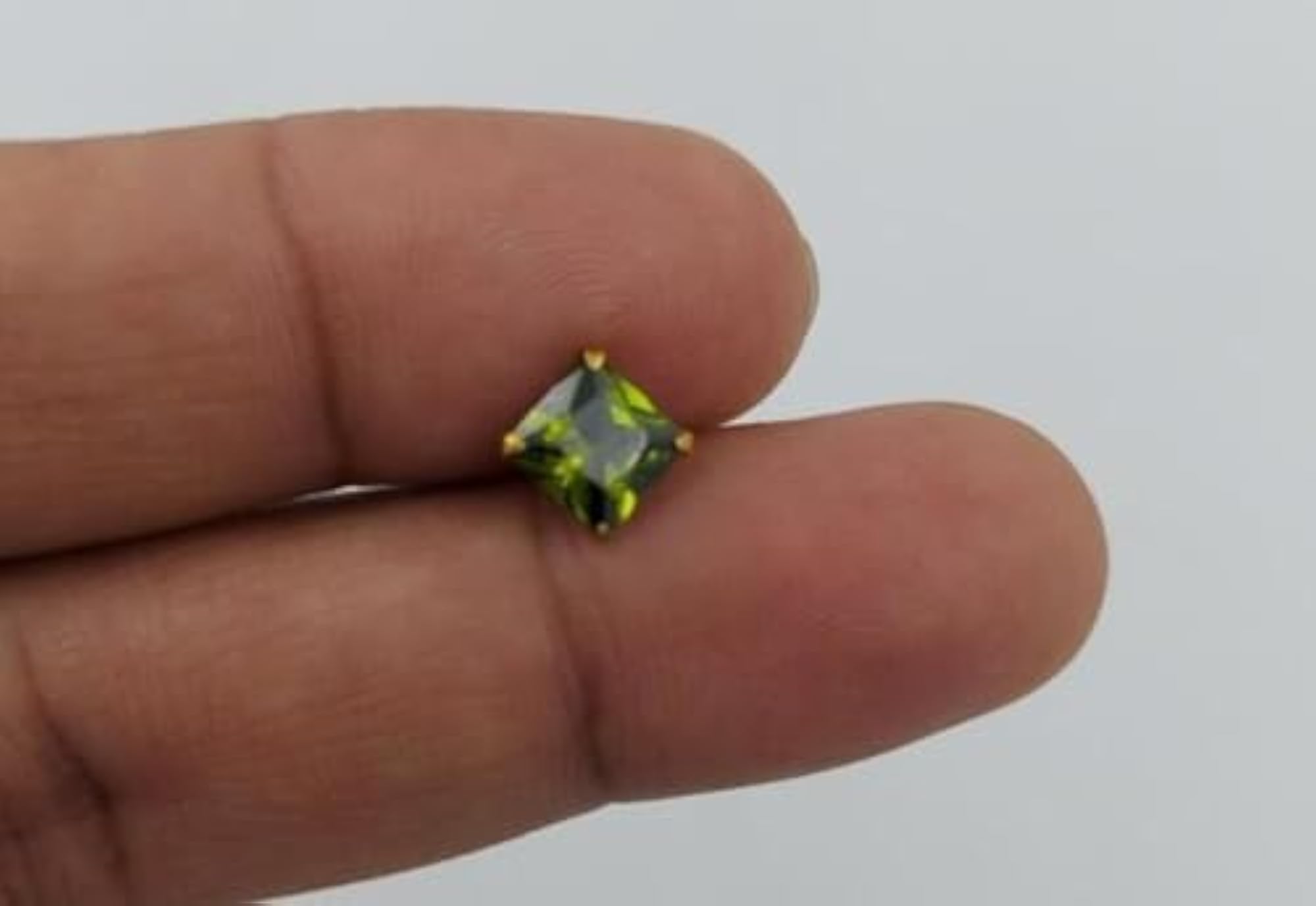 Gold-Plated Nose Stud with Green Accent