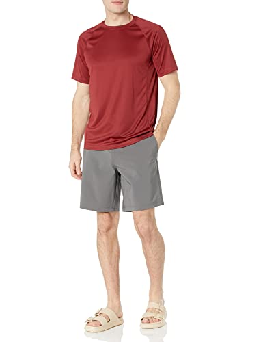 Amazon Essentials Men's Slim-Fit Short-Sleeve Quick-Dry UPF 50 Swim Tee, Breathable Stretchable Fabric, Raglan Seams, Brick Red, Large - image 4