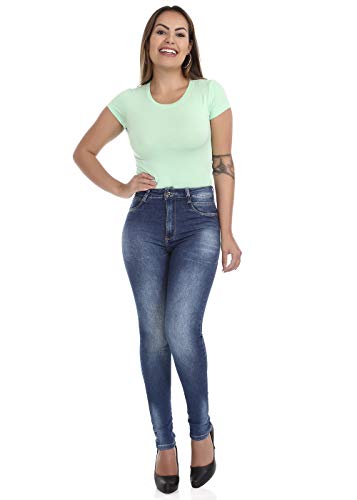 Cigarrete Push Up, Feminino, Sawary Jeans, Indigo, 36