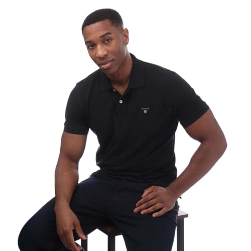 Gant Herren Reg Contrast Pique Rugger Polohemd, Grey Melange, M EU – Ansicht 8