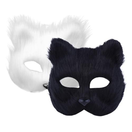 HOOTNEE Anime Japanese Fox Half Mask Craft Blank for Stage Performance Masquerade Mask