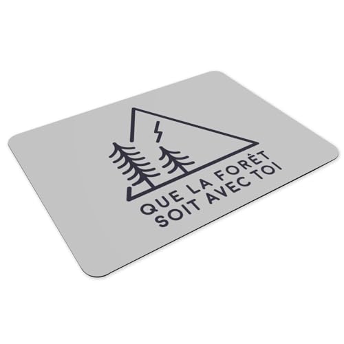 Sets de table écologie caoutchouc gris grand format 4 dessous de plat forêt