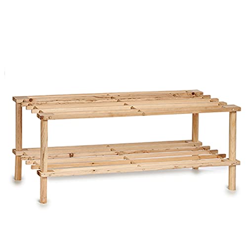 Hersing Scarpiera in legno 74 x 26 x 29,5 cm, ideale per la casa di colore naturale, adatta per diversi usi come decorazione, mensola, mobile, naturale, 74 x 26 x 29,5 cm