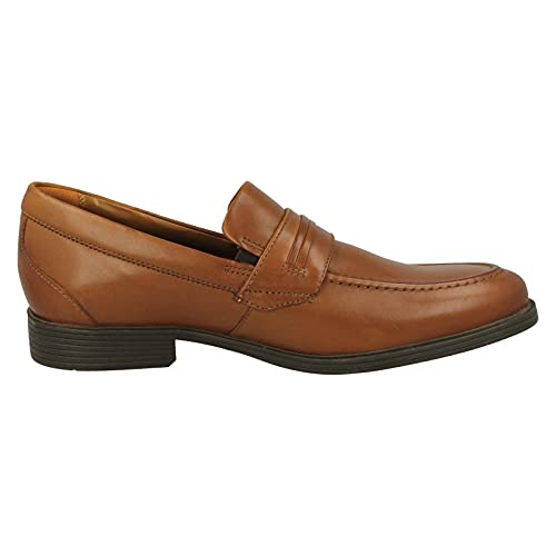 Image of Clarks Mens Whiddon Loafer Black Leather Loafers