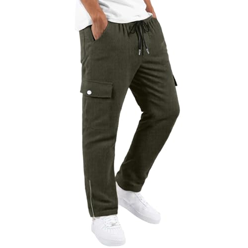 Cargo Pants Outdoor Streetwear Jogger Corduroy Trousers with Multiple Pockets Comfortable Utility Work Pants Men