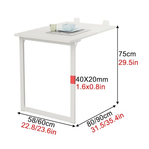 Manque d'espace ? Table pliante murale en bois avec pieds de support pour studio